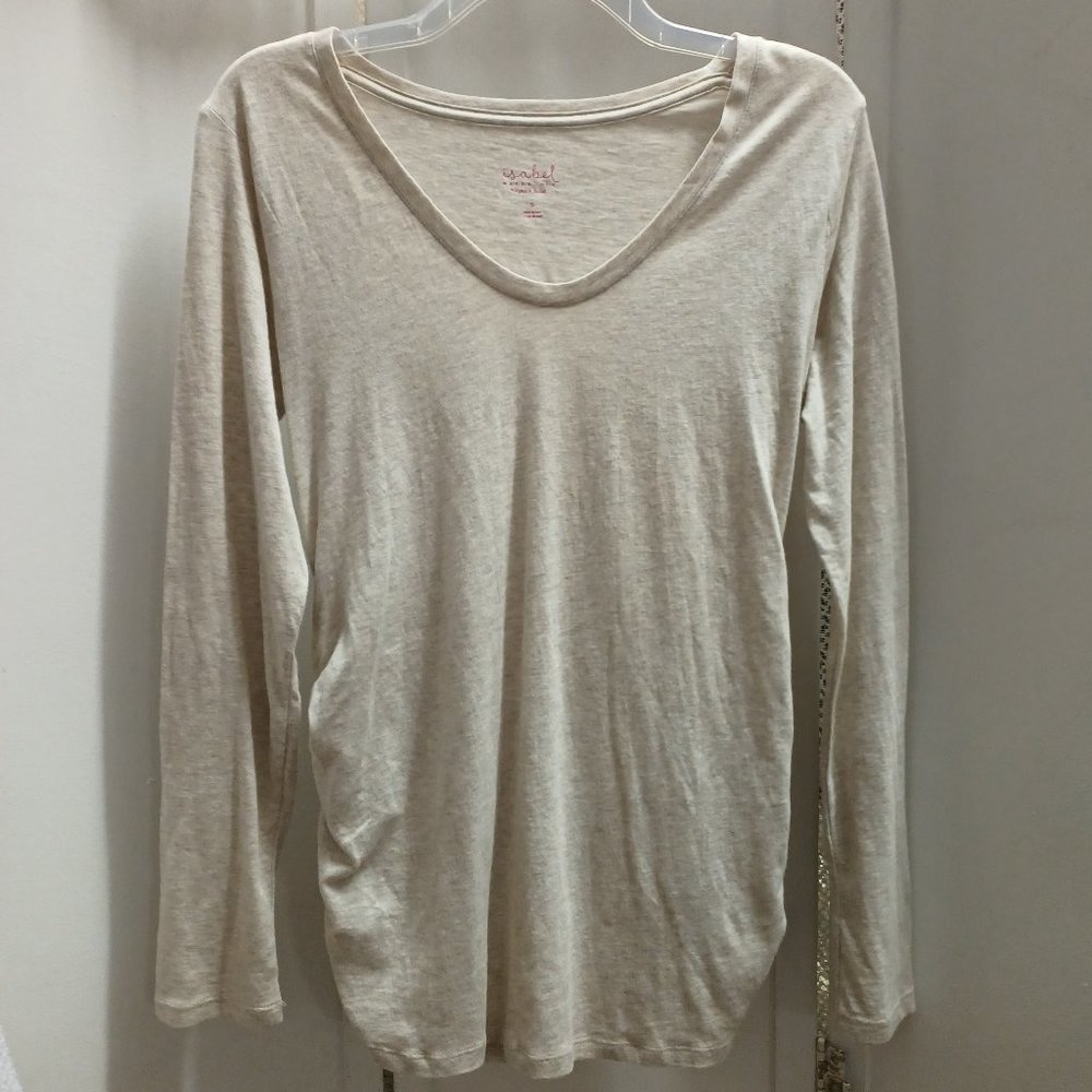 Isabel, long sleeve cream shirt, size small
